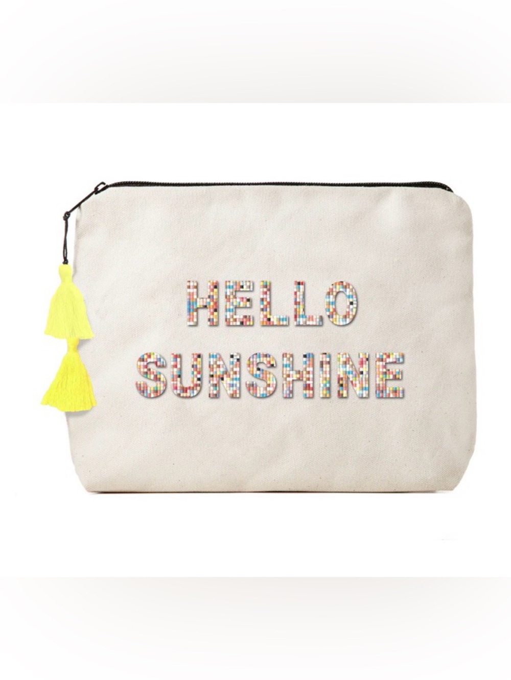 Fallon & Royce Hello Sunshine Confetti Bikini Clutch Canvas Beach Summer